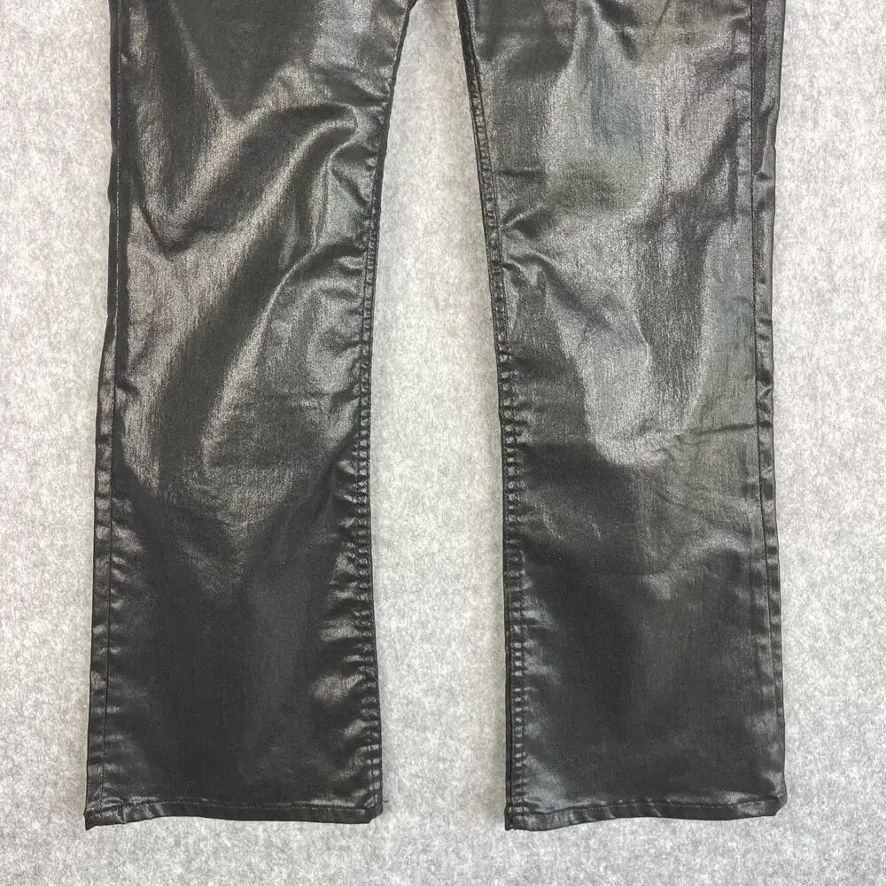 Rag & Bone Casey High Rise Ankle Flare Jeans Womens 27 Coated Black Stretch Crop